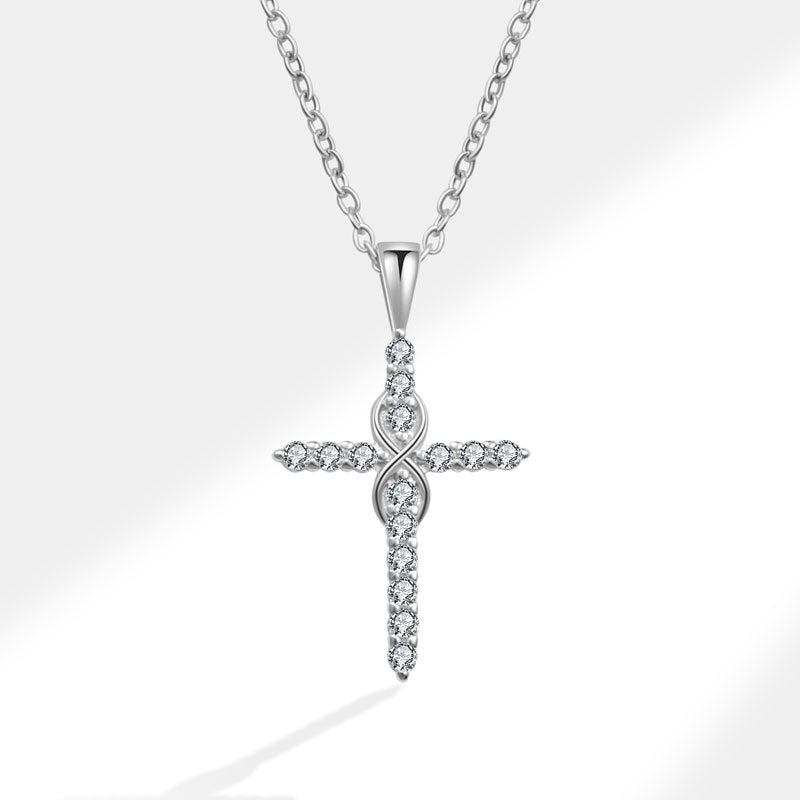 Women's Gold Plated Infinity Cross Necklace | Elegant Dazzling Cubic Zirconia Pendant 2