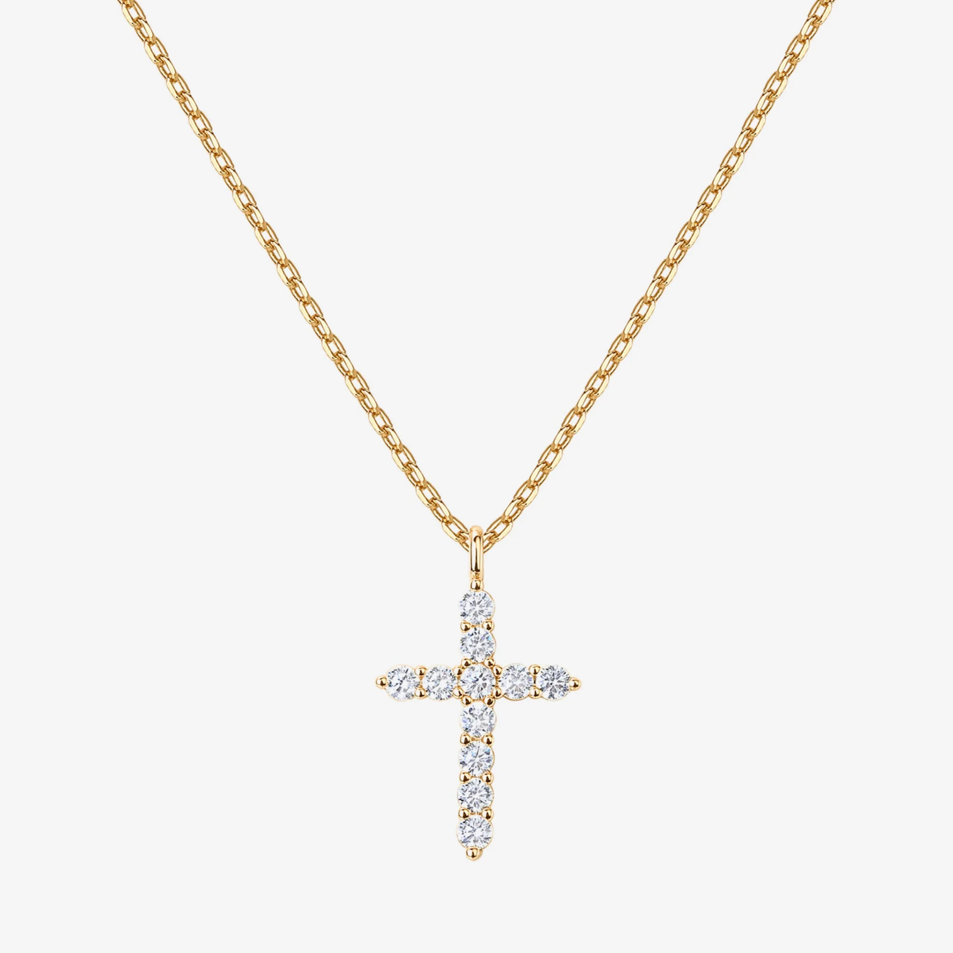 Women's Gold Plated Necklace | Elegant Cross Design with Cubic Zirconia Pendant 0