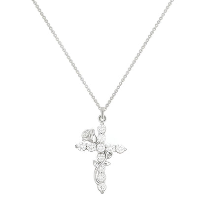 Women's Gold Plated Necklace | Elegant Cubic Zirconia Rose Pendant Jewelry 4