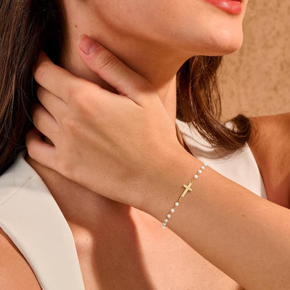 Pearl Bracelet Gold Plated Stainless Steel Adjustable