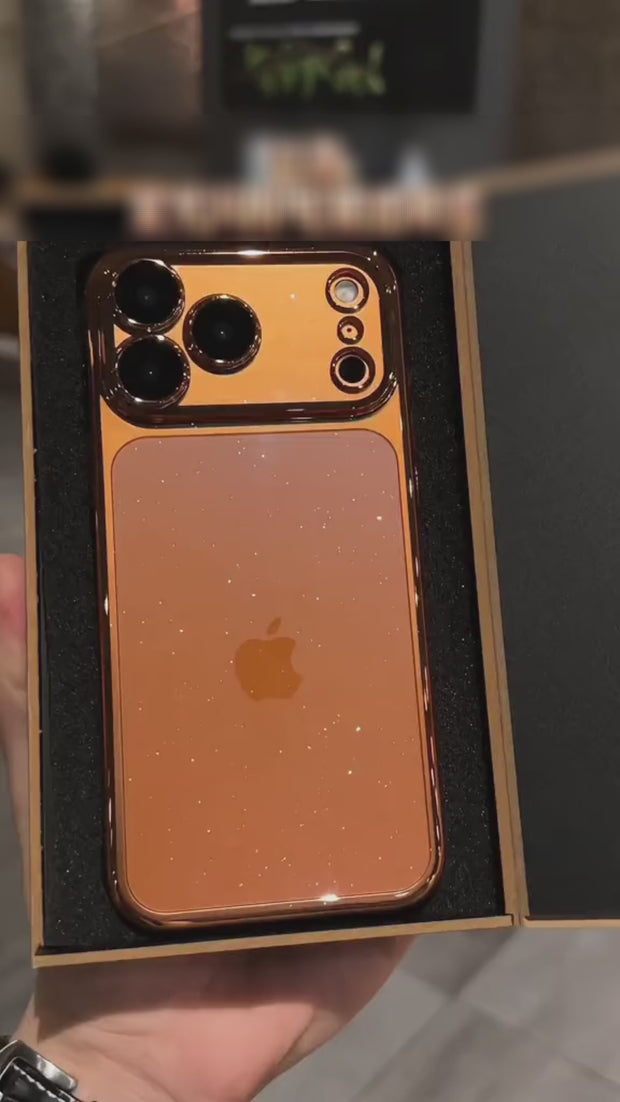 iPhone 17 用携帯電話ケース、星空グリッター電気メッキPCケース、Apple 15 Pro レンズフィルム、透明保護カバーに最適