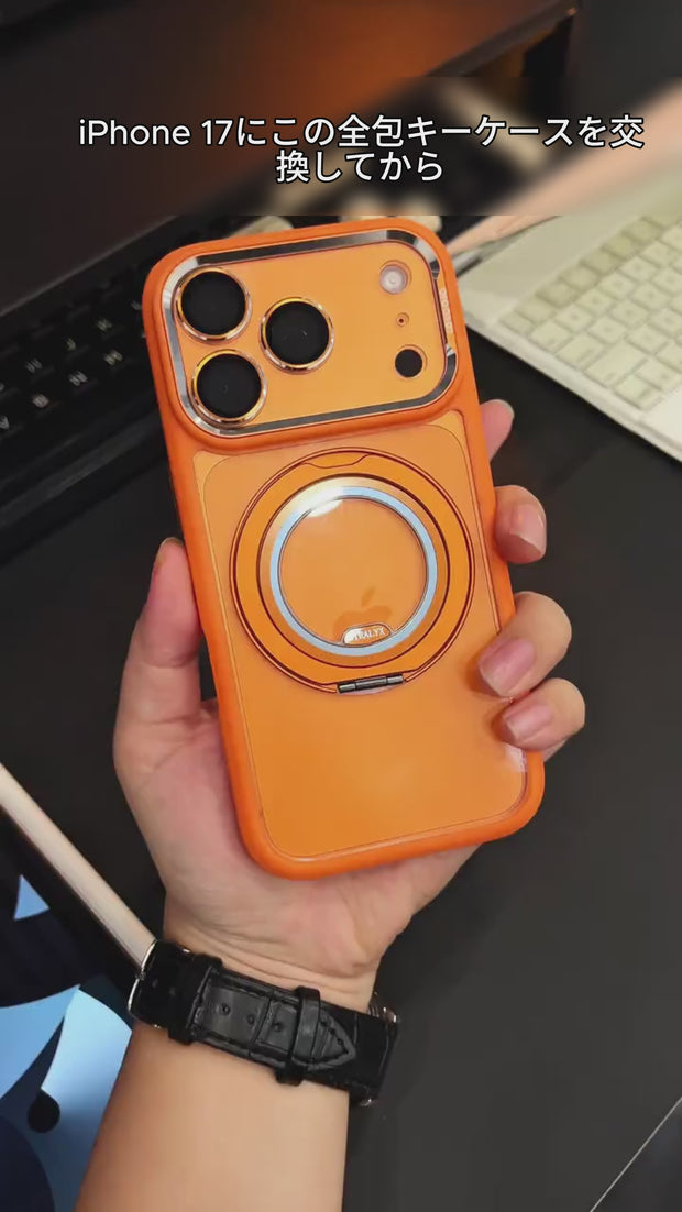 クリスタルレンズ iPhone 17 取り外し可能電話ケース 強力なマグネットスタンド付き 高透明 Apple 16 Pro Max ケース